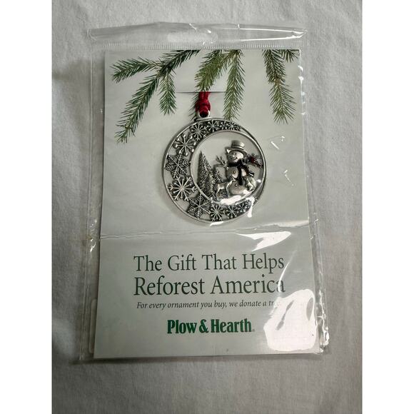 Plow & Hearth Pewter Christmas Ornament Snowman Cardinal Deer NEW - Picture 1 of 6